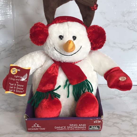 Holiday time Christmas singing snowman “let it snow” plush in box - Picture 3 of 12
